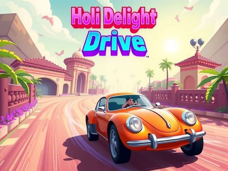 Holi Delight Drive colorful racing game Holi Delight Drive Game Cover